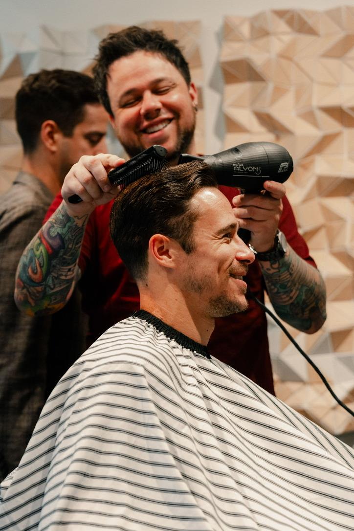 Barber cutting hair